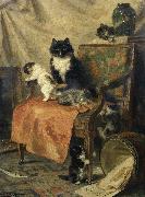 Henrietta Ronner-Knip Kittens at play Spain oil painting artist